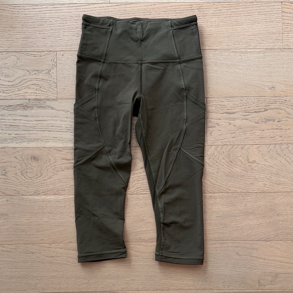 lululemon athletica Dark Green Cropped Leggings